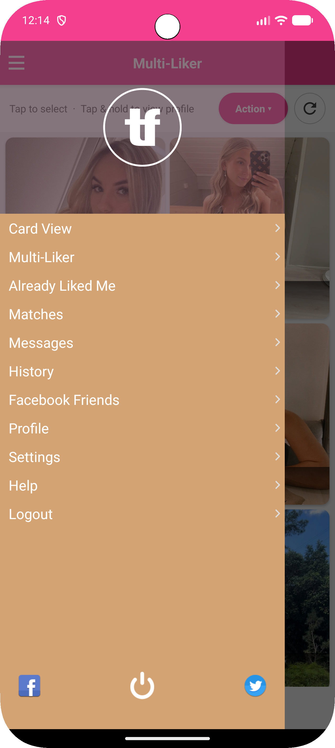 Spoofy side drawer menu